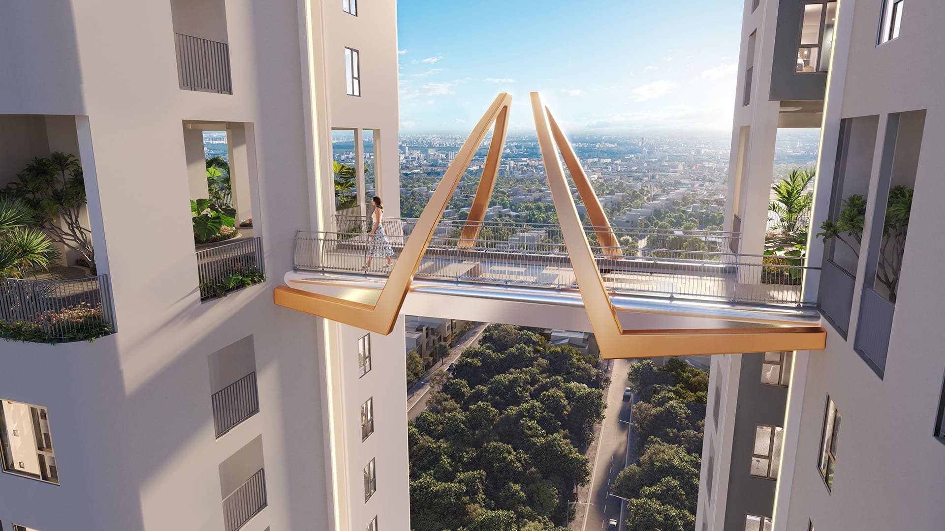 Glass sky-bridge