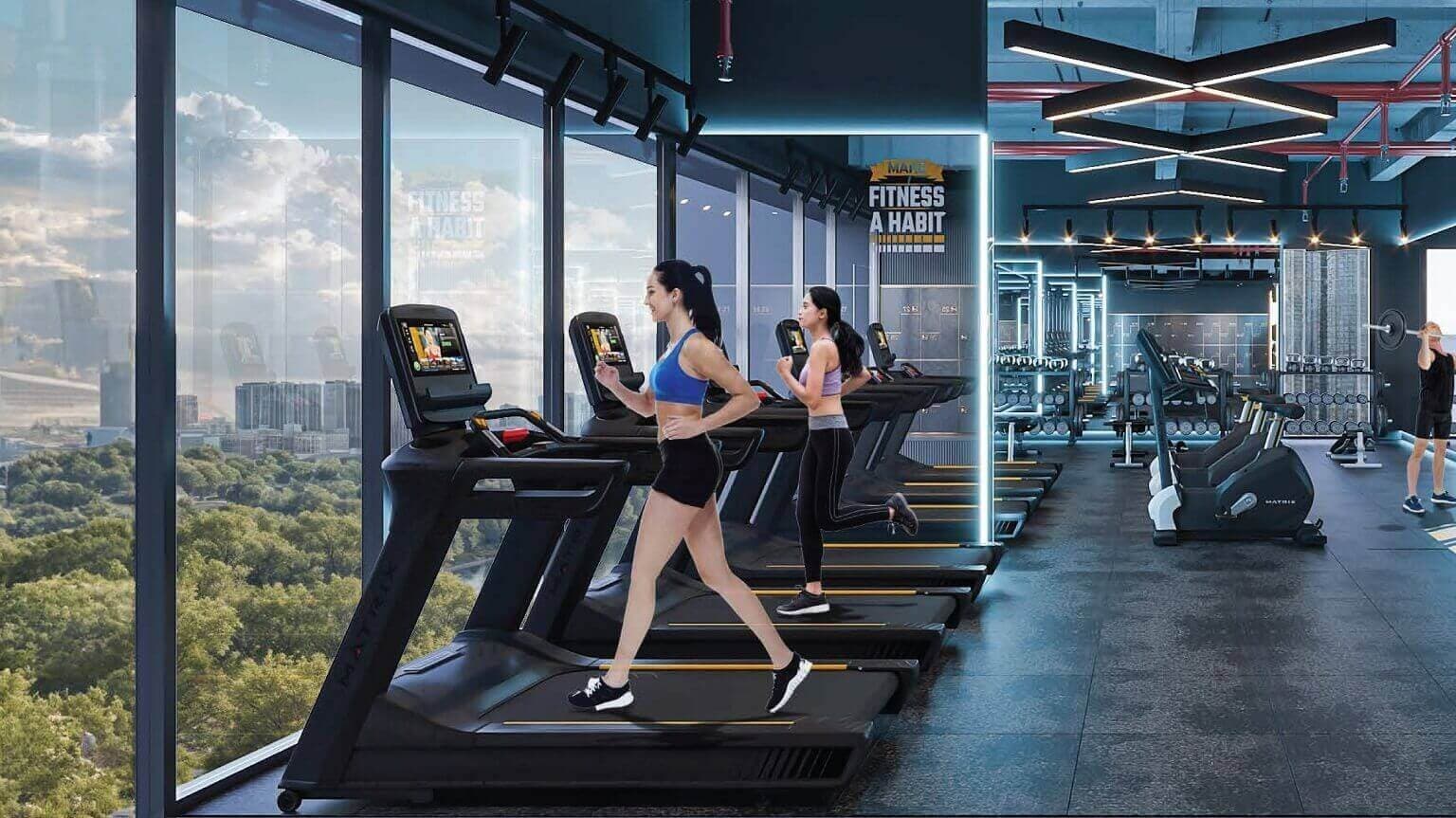 Phòng gym tầm nhìn trên cao