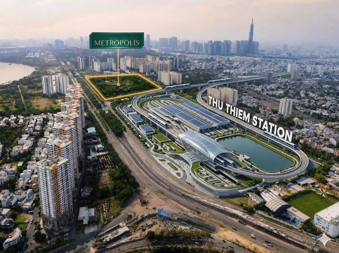 Hình 3 · Ga cuối Thủ Thiêm — vị trí liền kề lô đất