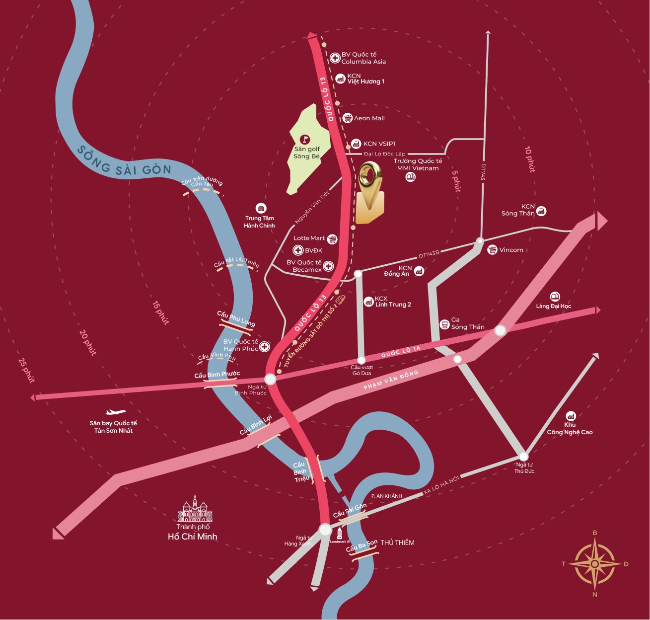 Lusso Saigon strategic location map