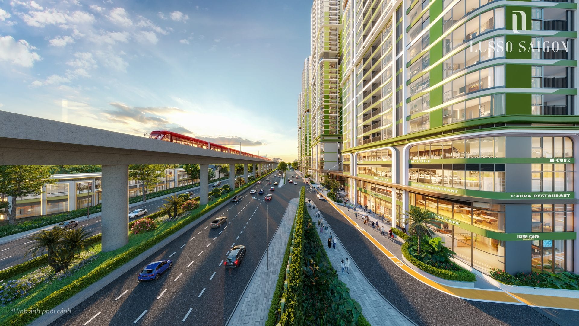 Tầm nhìn từ ga Metro.