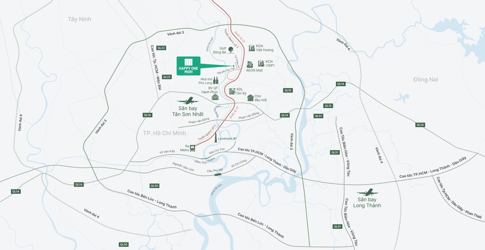 Binh Duong regional map